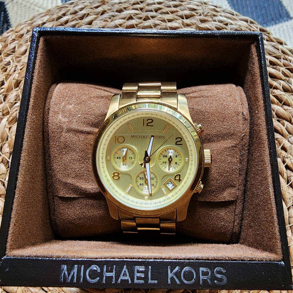 Michael Kors Runway Gold Tone Chronographic Watch